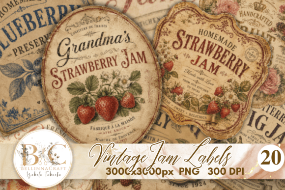 Download Vintage Jam Labels Bundle Stickers PNG - Sticker Collection