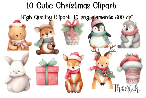 Download 10 Cute Christmas Clipart PNG Transparen - Cute christmas clipart Collection
