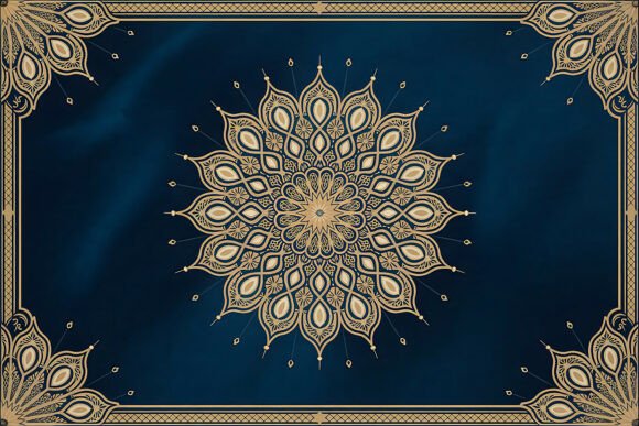 Download Gold Mandala on Navy Blue Background - Background Collection