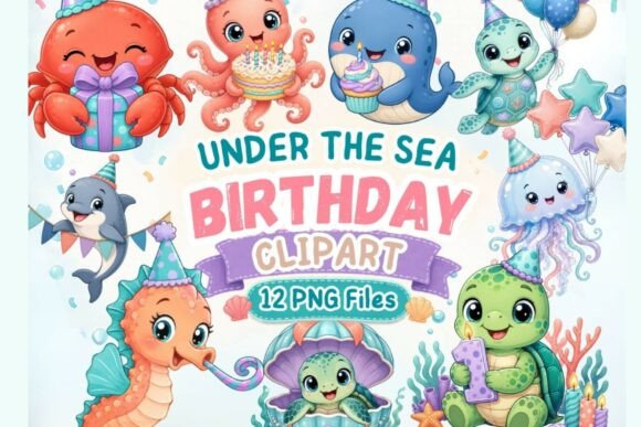 Download Under the Sea Birthday Clipart PNG - Sea Collection