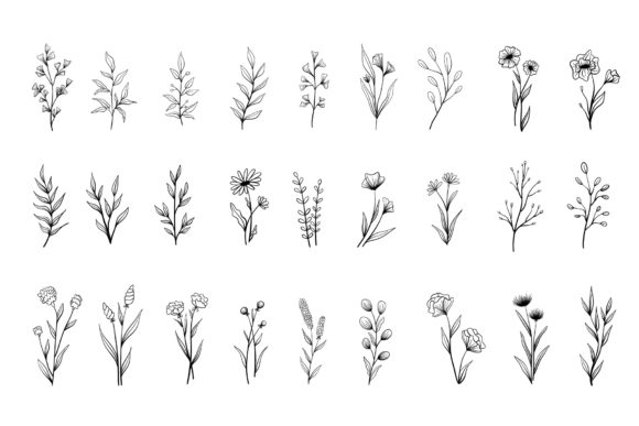 Download Hand Drawn Floral Doodles - Hand drawn floral Collection