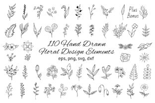 Download 110 Hand Drawn Floral Design Elements - Hand drawn floral Collection