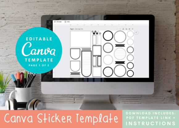 Download Canva Colorful Shapes Planner Stickers - Sticker Collection