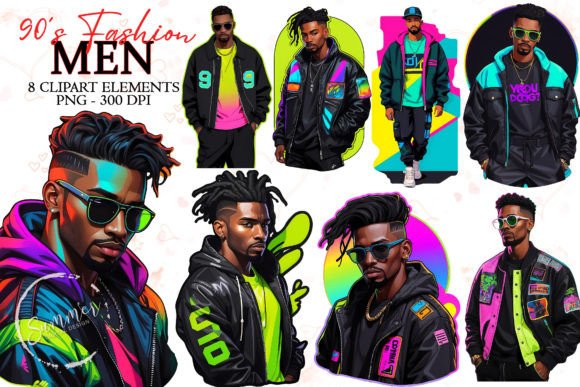 Download Boy Neon 90s Fashion Stickers Clipart - Sticker Collection