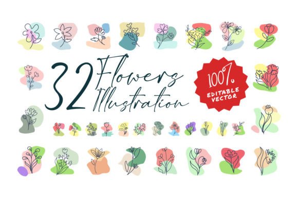 Download Flower Illustration with Background - Background Collection
