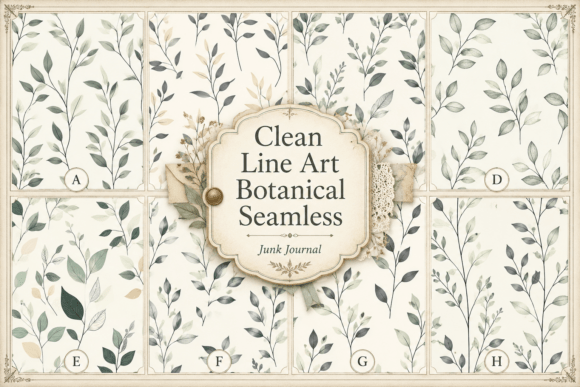 Download Clean Line Art Botanical Seamless - Sea Collection