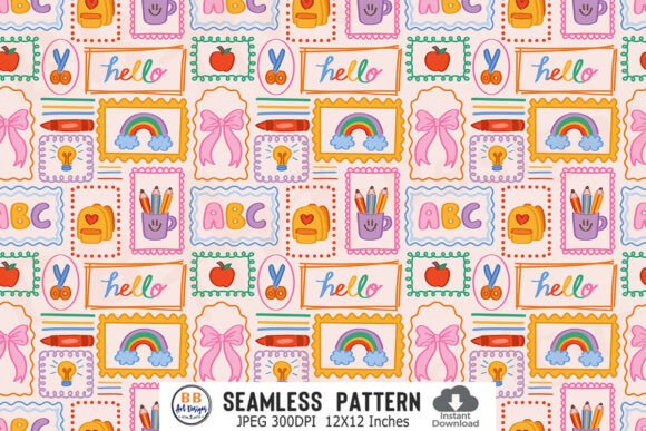 Download Preppy Back to School Pattern Seamless - Sea Collection