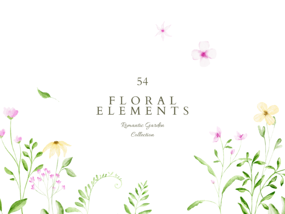 Download Watercolor Floral Elements Clipart - Watercolor floral elements Collection